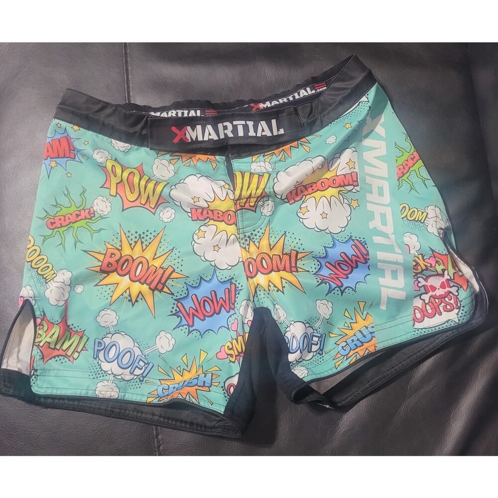 XMartial Comic Hero Graphic Shorts BJJ MMA Grappling Jiu Jitsu Muay Thai | Sz L